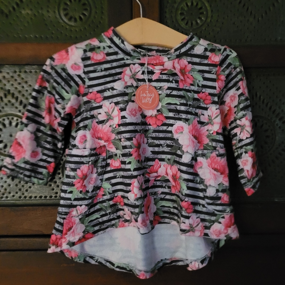 NWT Girls 9-12 Months Bailey's Blossoms HI-LO Top